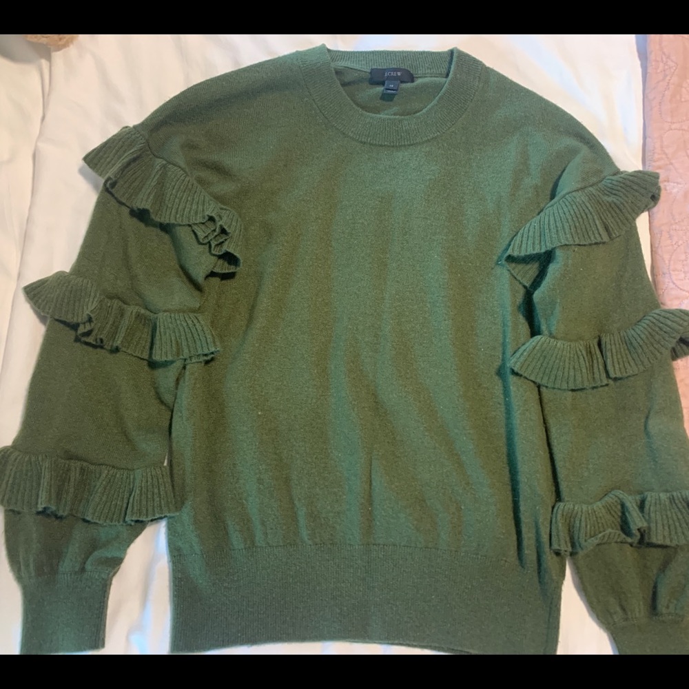 J. Crew Ruffle Sleeve Sweater - Picture 3 of 3